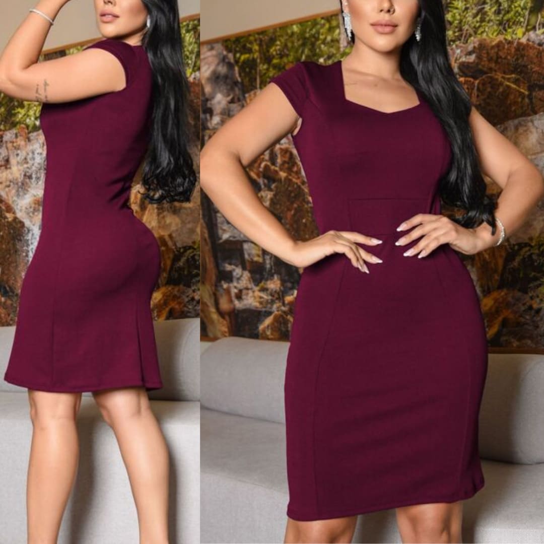 vestido tubinho midi