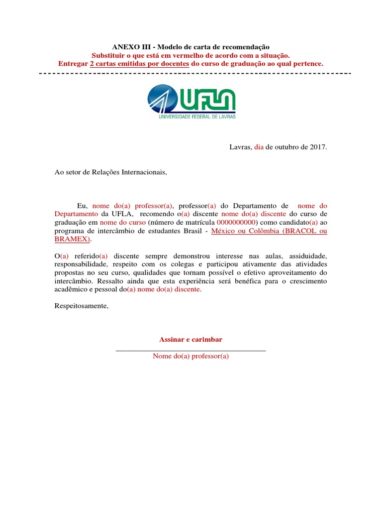carta de recomendação para ex-funcionário