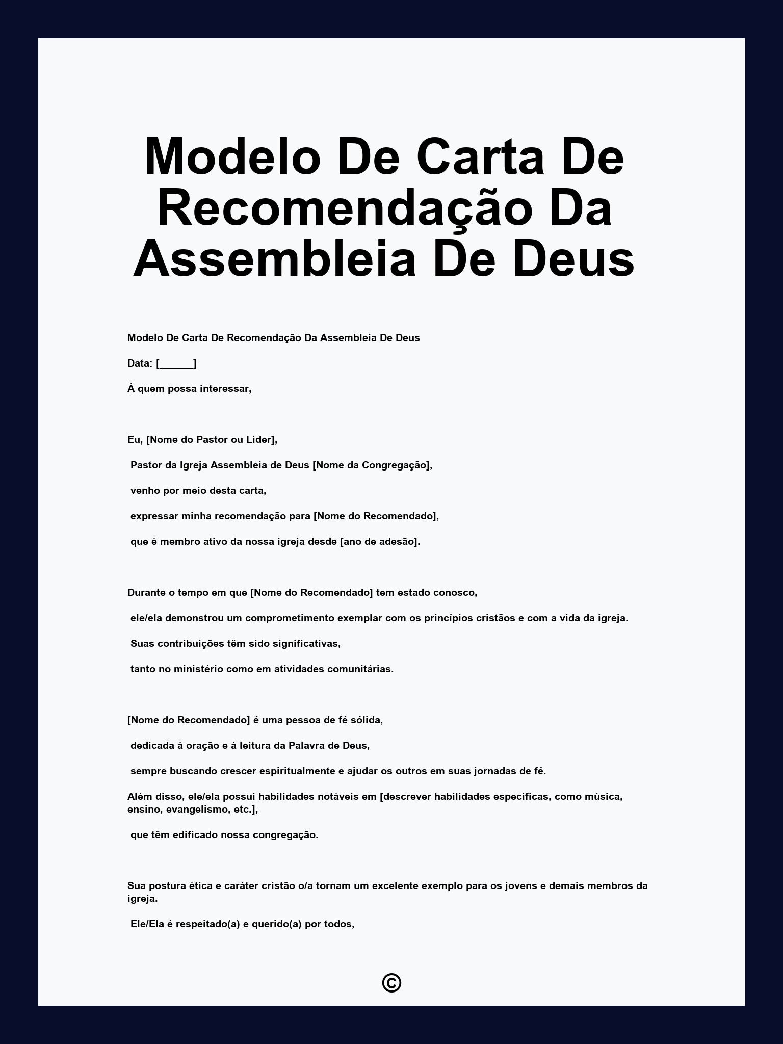 carta de recomendação para emprego