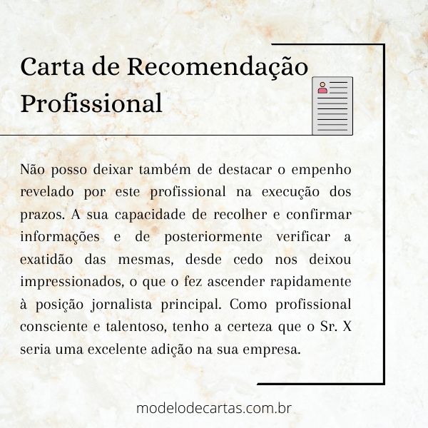 modelo de carta de recomendação simples