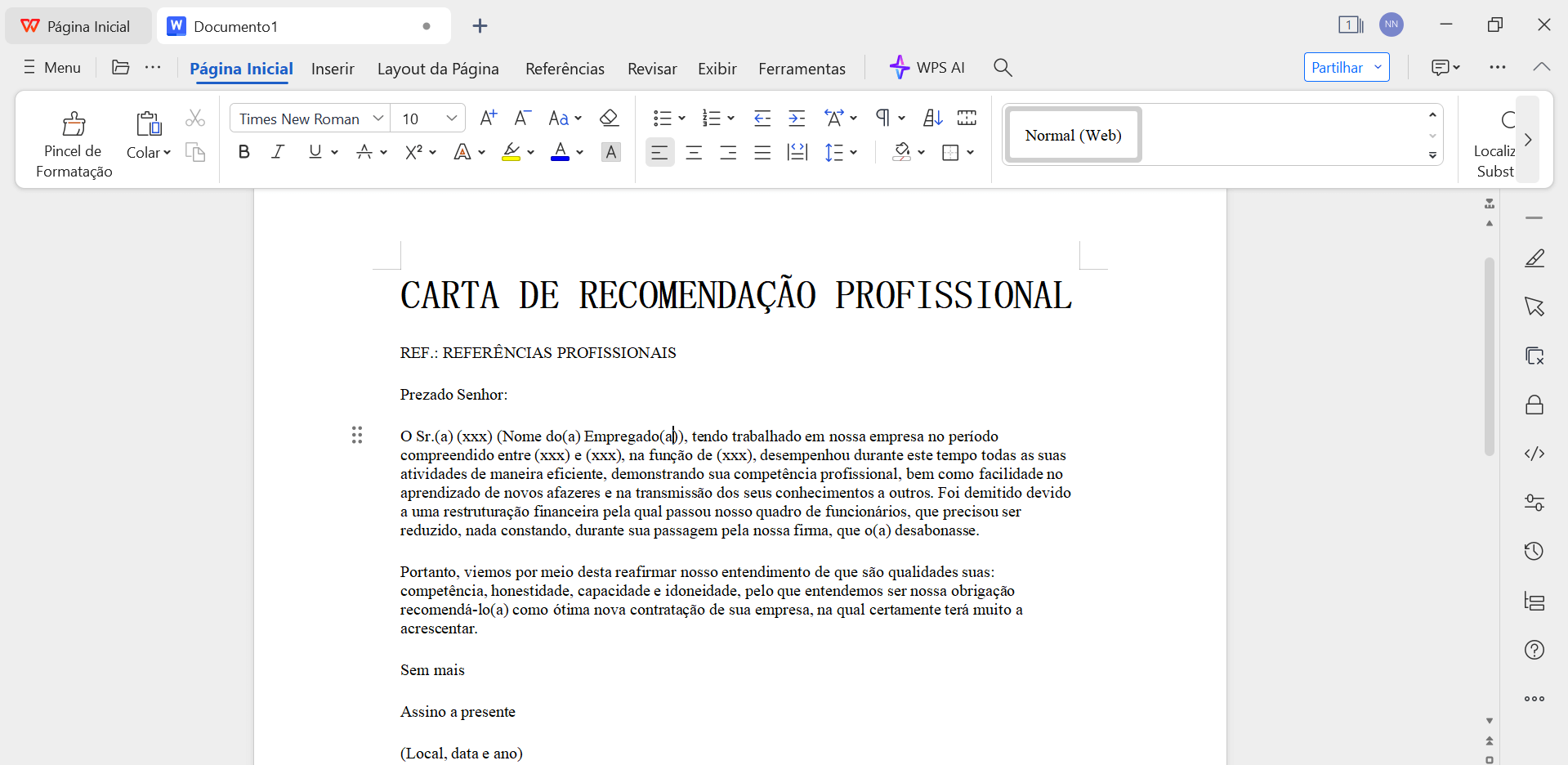 carta de recomendação linkedin