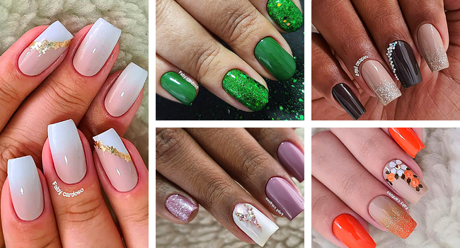 modelos de unhas curtas final de ano