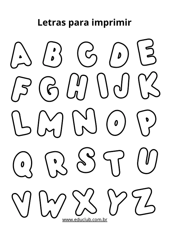 moldes de letras do alfabeto para colorir