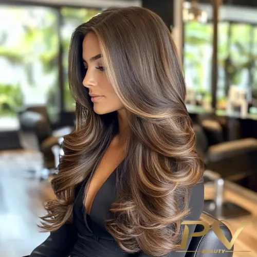 morena iluminada caramelo dourado