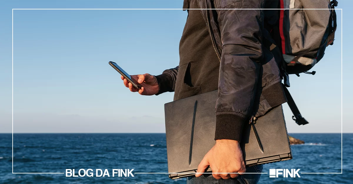 trabalho remoto e viagens constantes