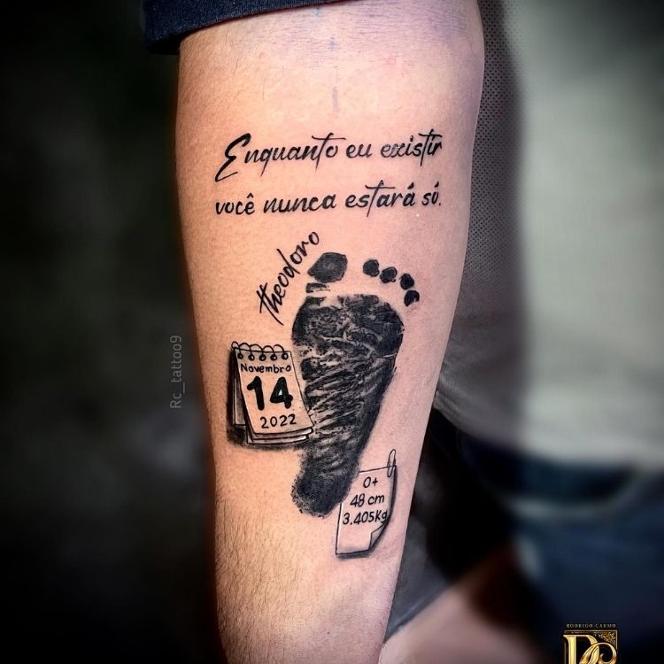 ideias criativas de tatuagem nome e data de nascimento
