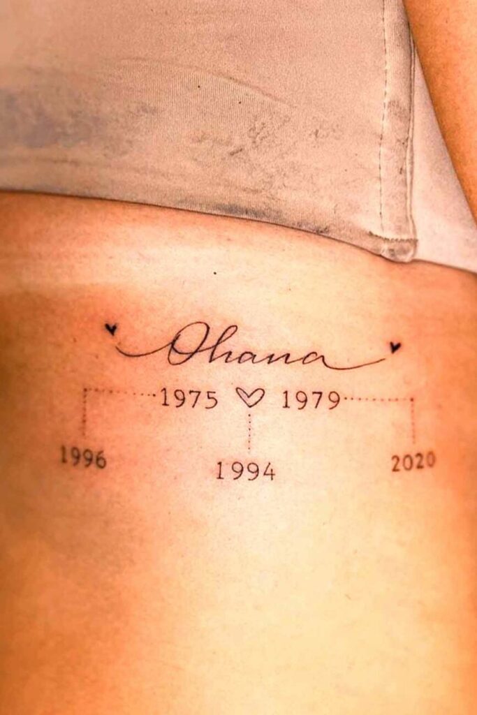 tatuagem nome e data de nascimento fineline