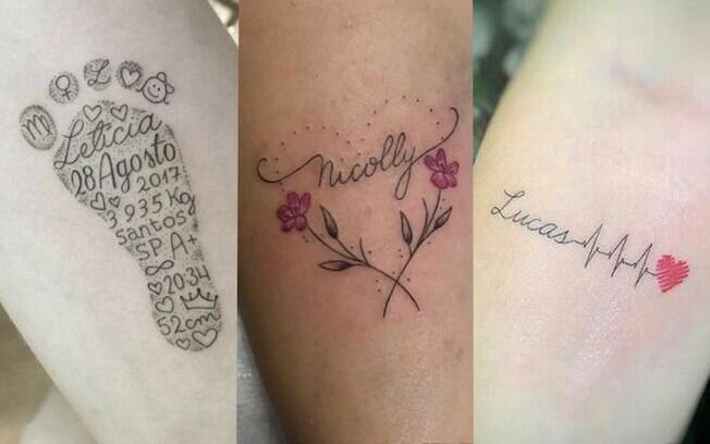 ideias criativas de tatuagem nome e data de nascimento