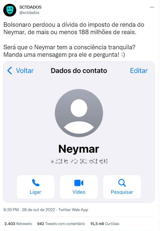 Numero Do Celular Do Neymar