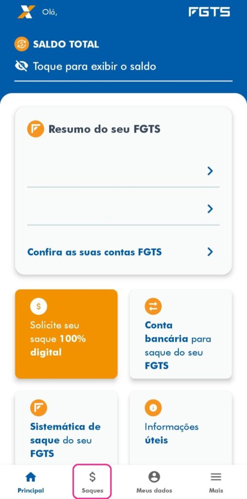 saldo fgts inativo