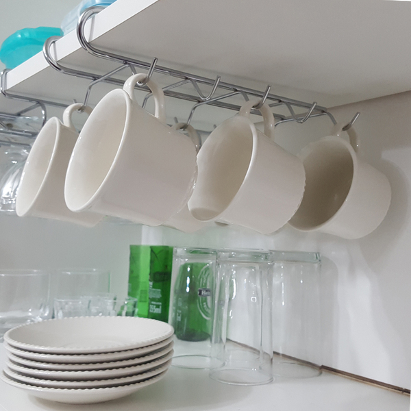 ideias de organização para cantinho do café com ganchos