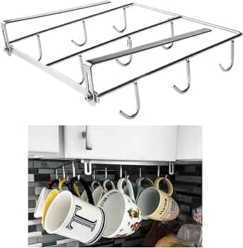 suporte para pendurar xícaras embaixo da prateleira