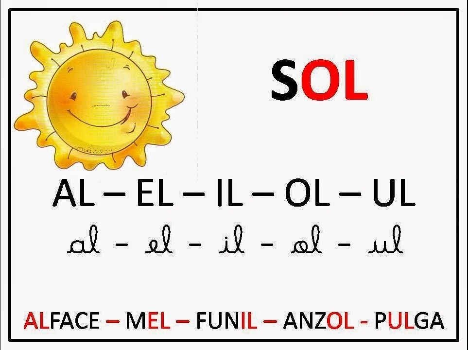 palavras com al el il ol ul