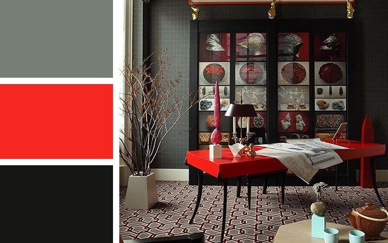 cores que combinam com preto para decoração