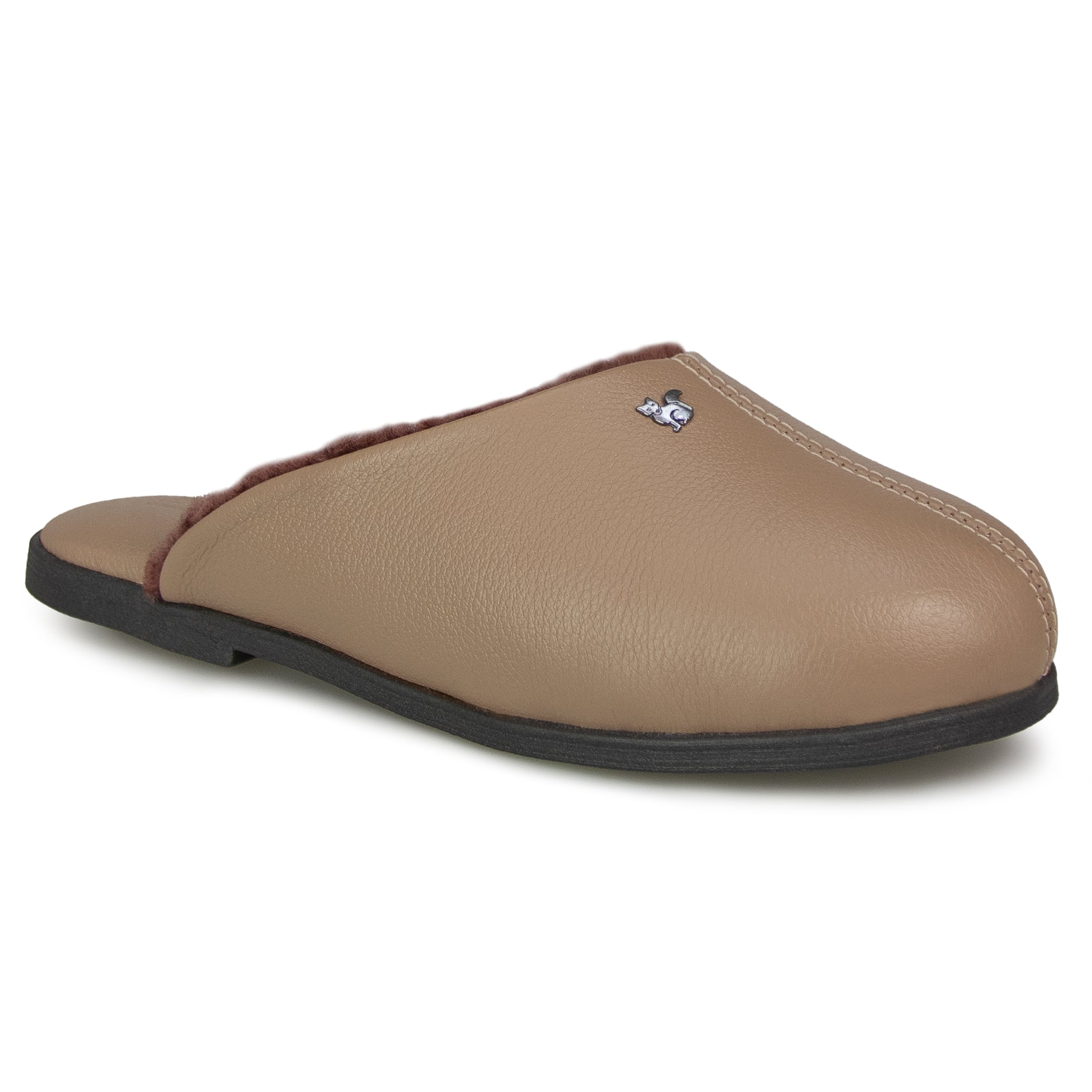 pantufa fiero couro lã natural gramado