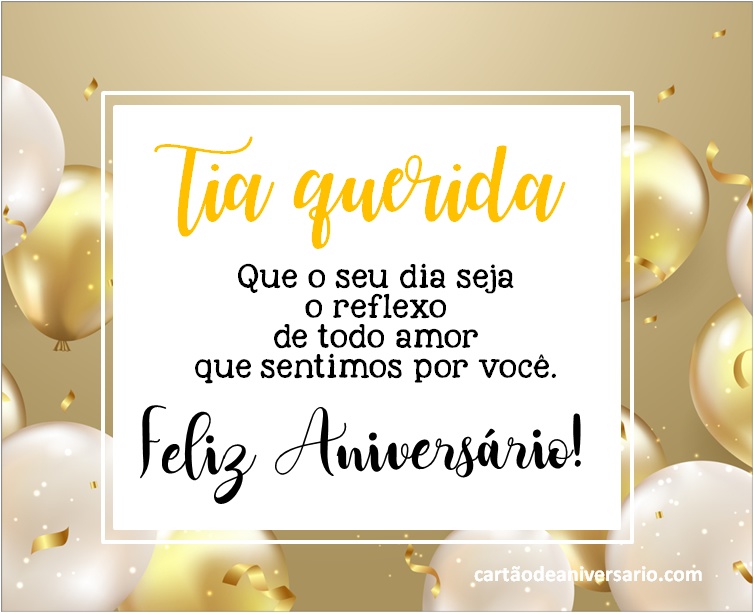 mensagem para tia especial
