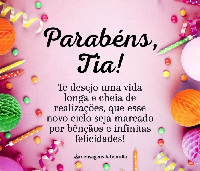 frase de aniversário para tia