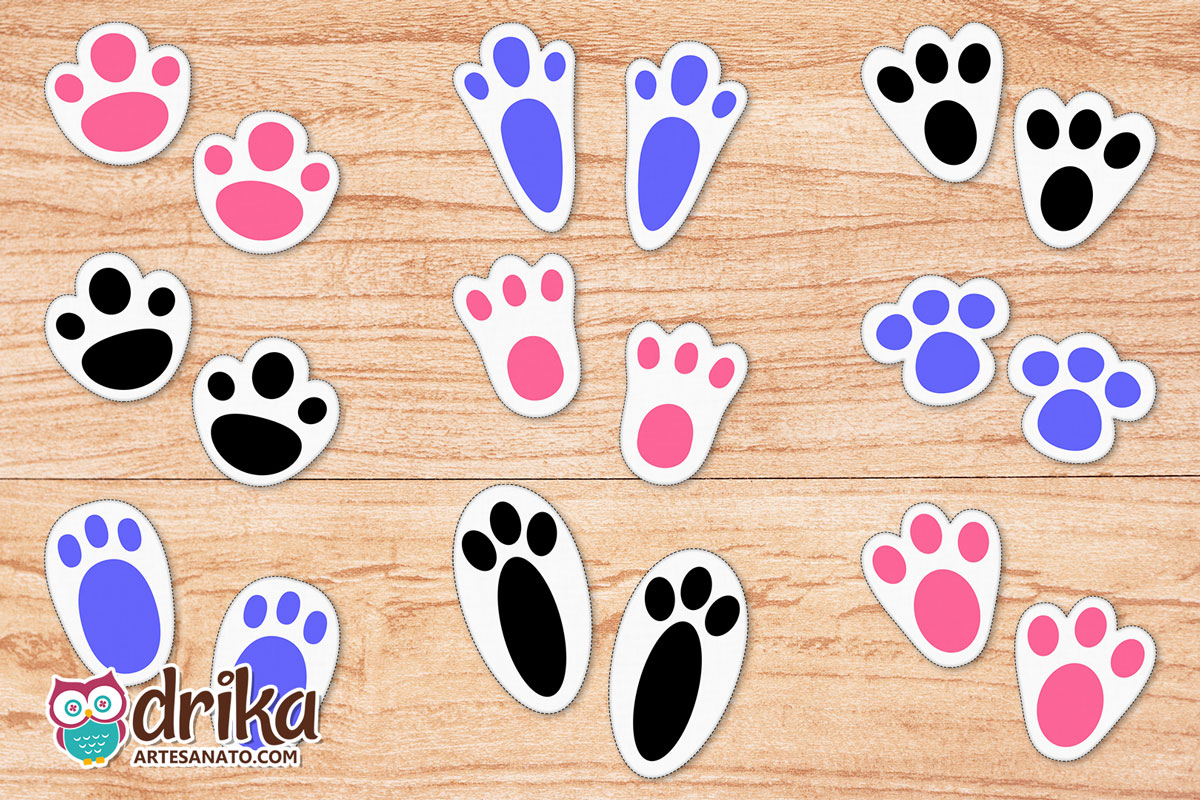 pegadas de coelhinho da páscoa para imprimir