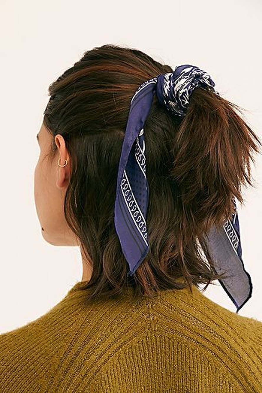 penteados com lenço para cabelo curto e longo