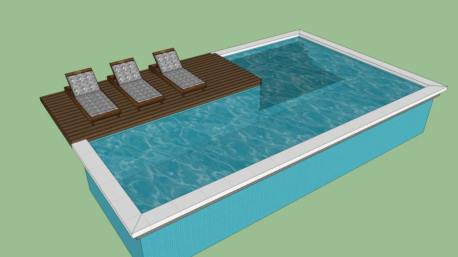 piscina com deck de ipê