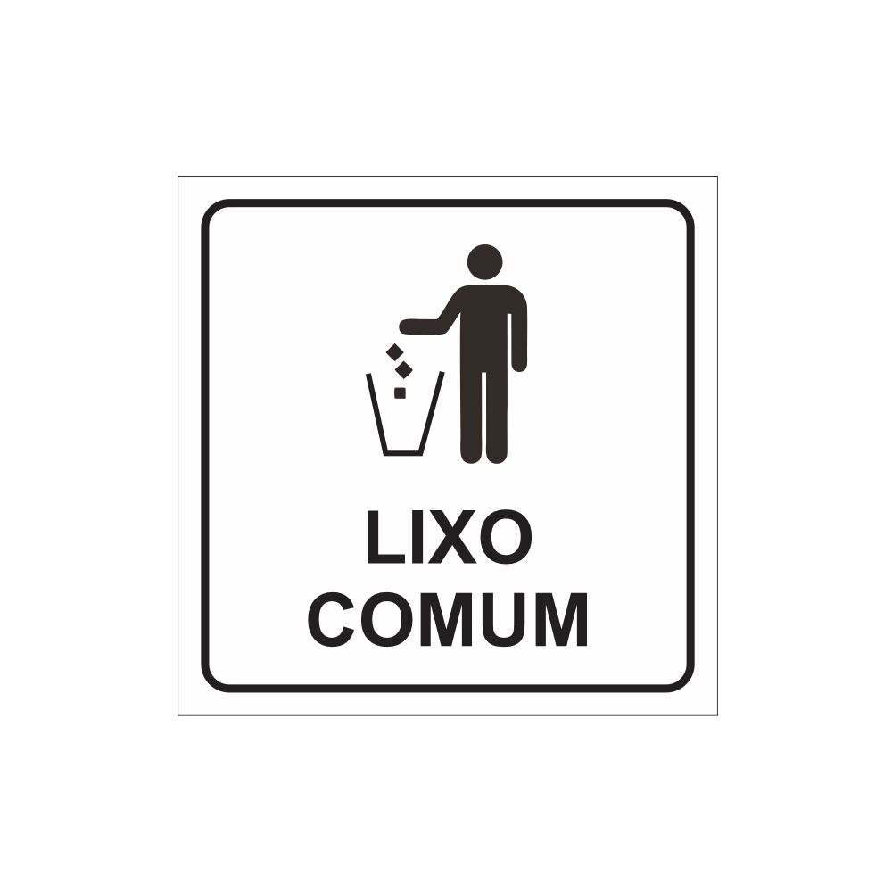 placa lixo comum cinza