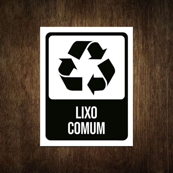 sinalização lixo comum