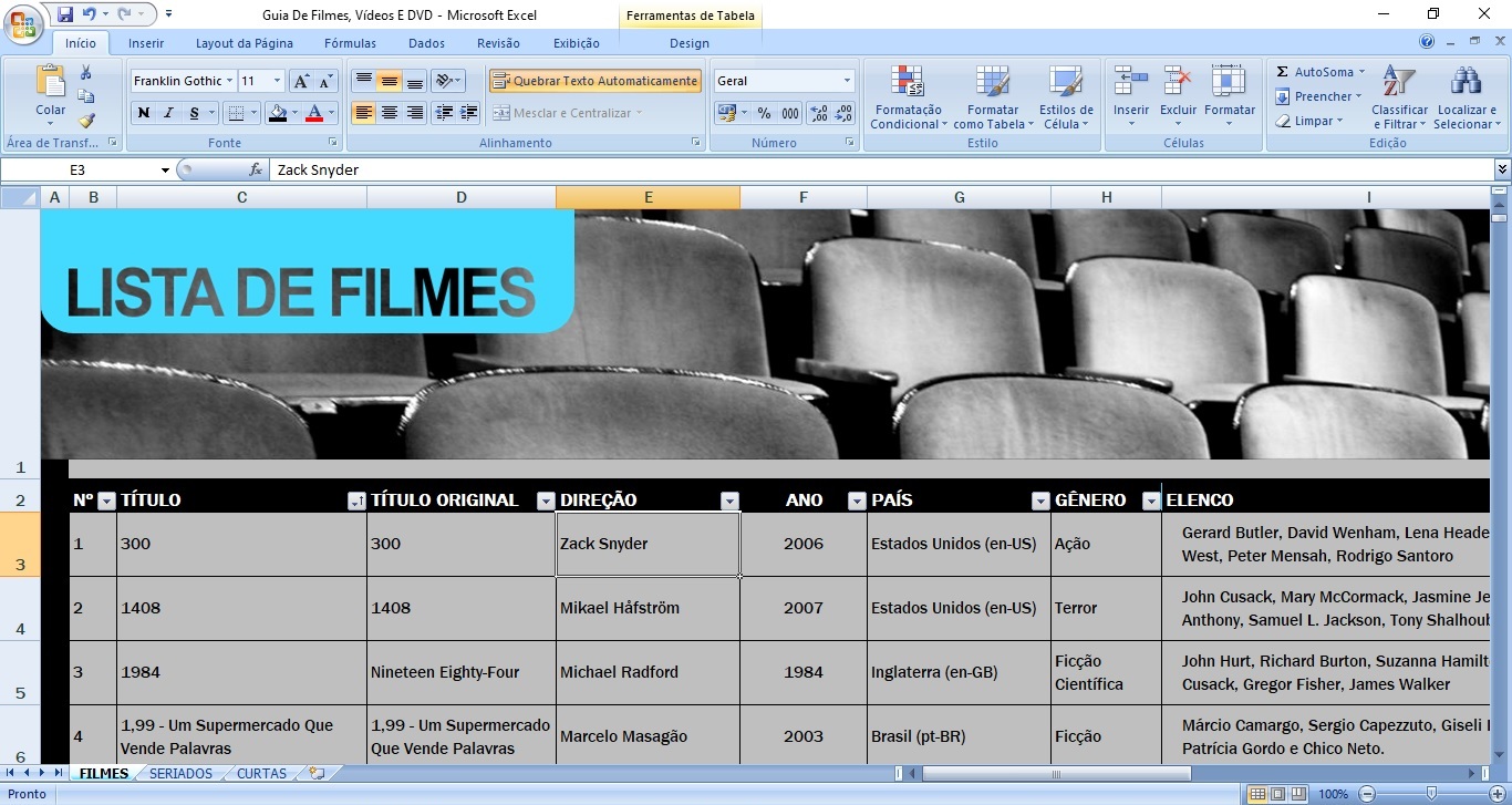 Planilha de Controle de Filmes e Séries: Guia Completo para Excel, Google Sheets e Notion
