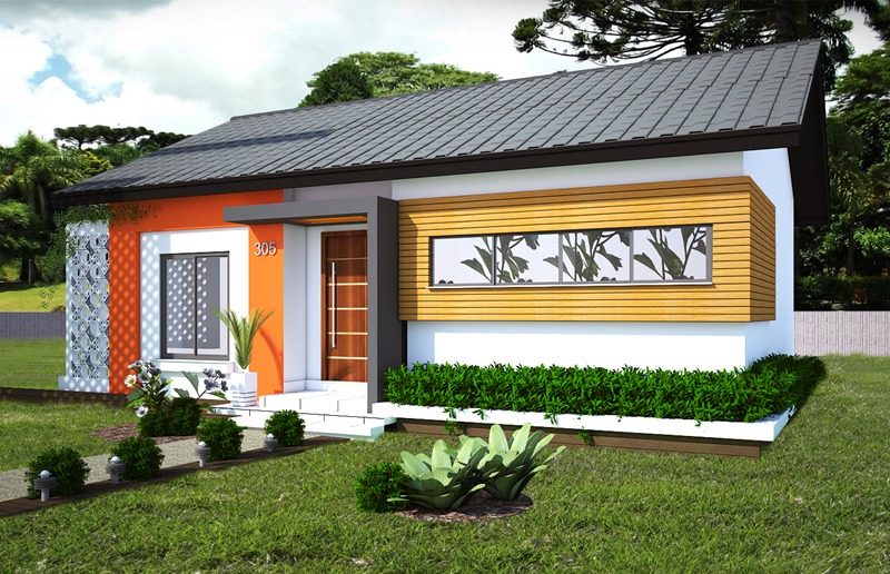 planta de casa 2 quartos cozinha americana