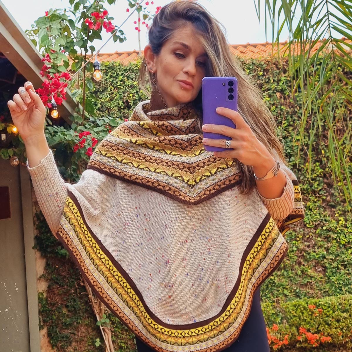 poncho feminino andino