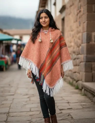 poncho de lã de alpaca feminino