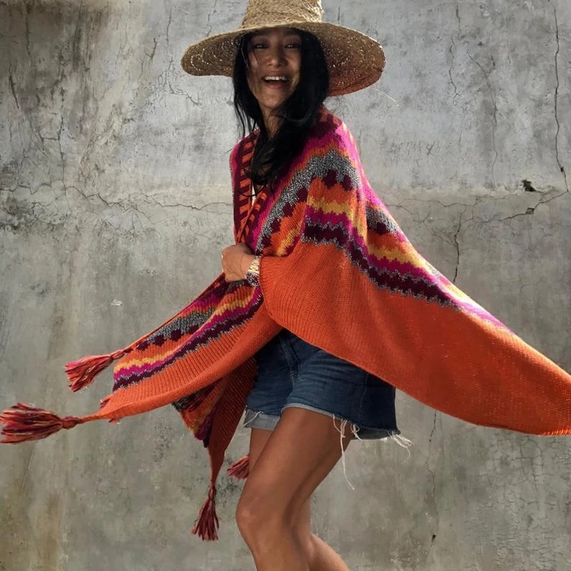 poncho peruano com capuz