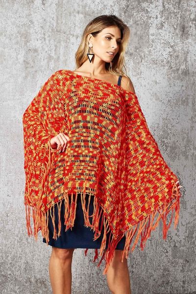 poncho peruano com manga