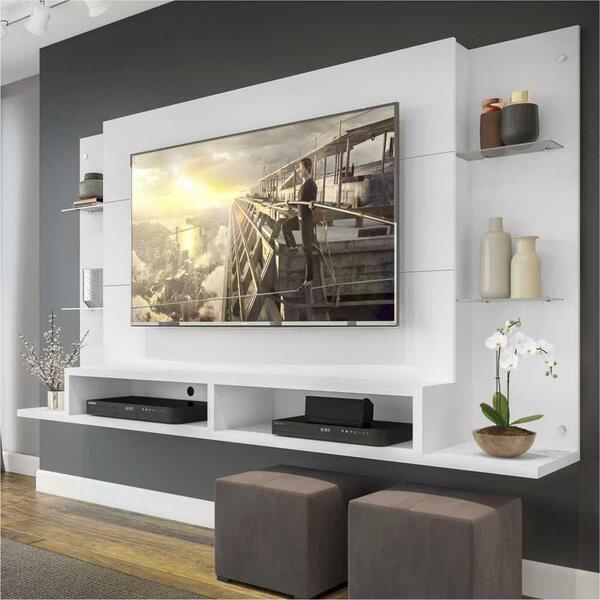 Prateleira de vidro para painel de TV
