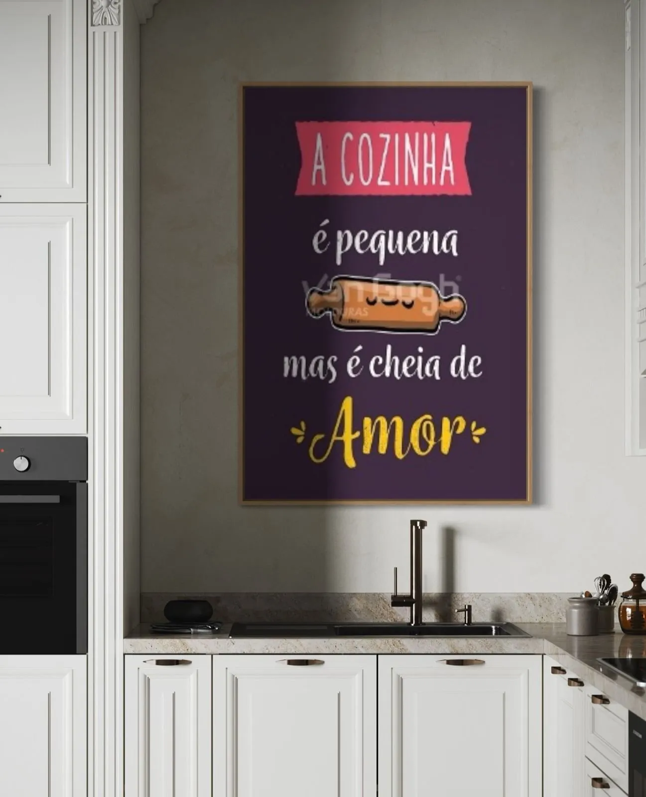 quadro decorativo cozinha preto e branco
