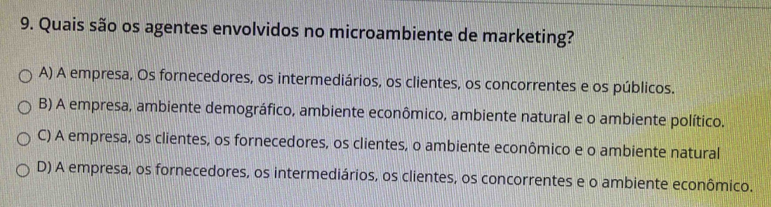 1. Aprofundando nos Agentes do Microambiente de Marketing
2. Como os Intermediários de Marketing Impactam seu Negócio
3. A Empresa como Pilar do Microambiente de Marketing
4. Entendendo o Papel dos Clientes no Microambiente
5. Análise de Concorrentes no Contexto do Microambiente