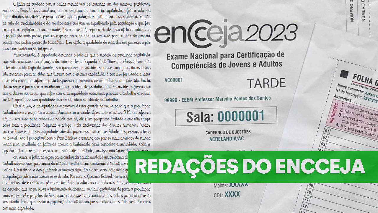 redação encceja modelo