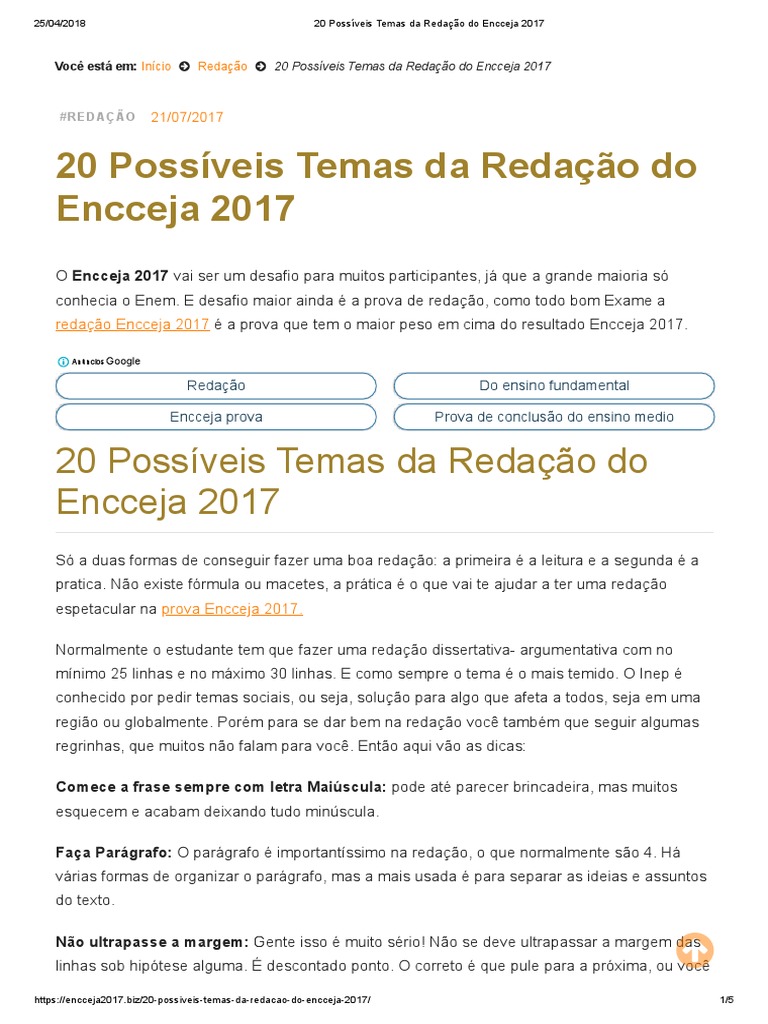 como se preparar para redação encceja
