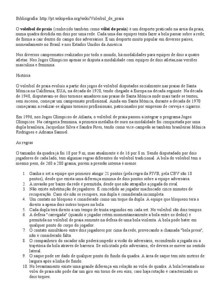 A História e Evolução das Regras do Vôlei