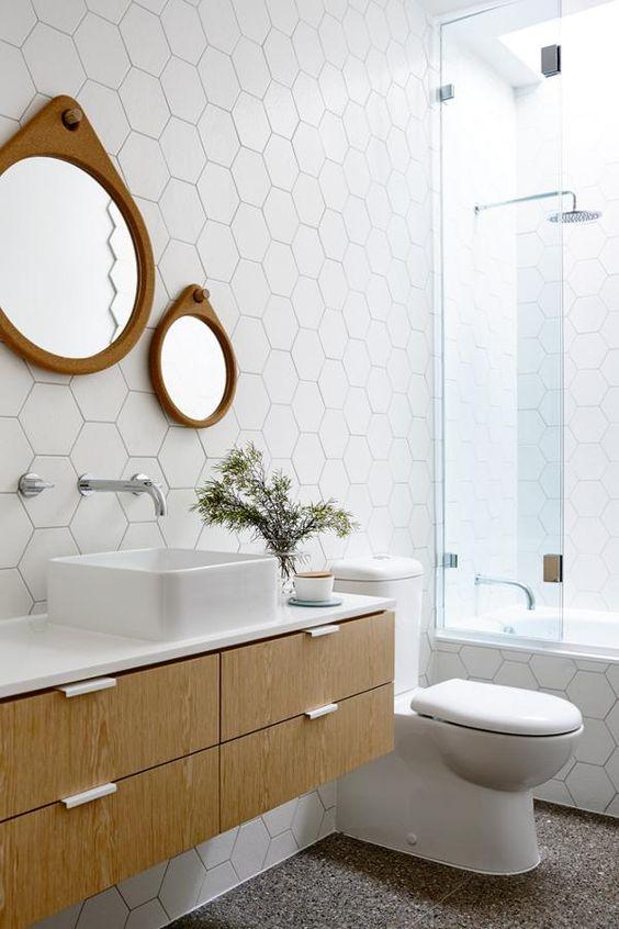 azulejo hexagonal banheiro