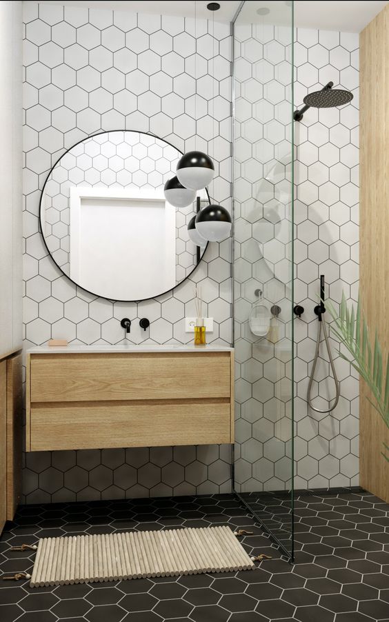 instalação revestimento hexagonal