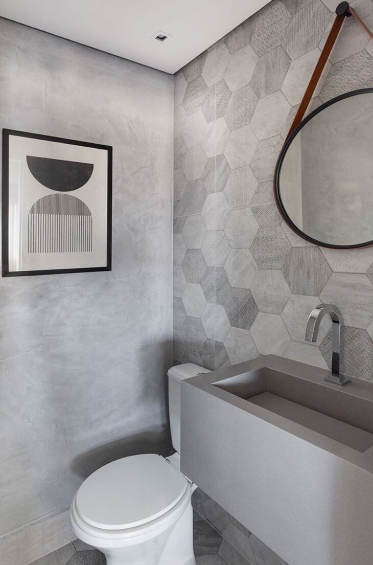 ideias lavabo hexagonal