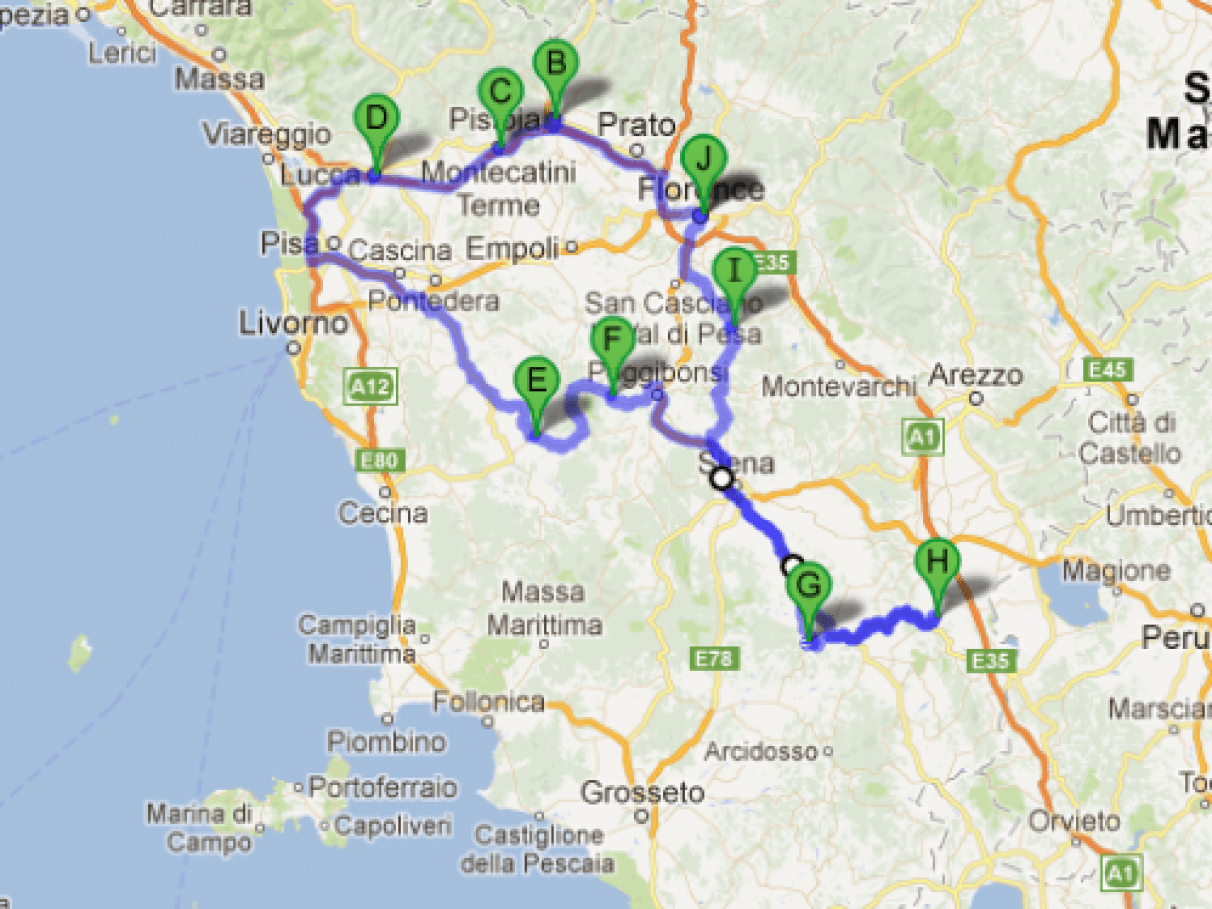 erros comuns ao dirigir na toscana de carro