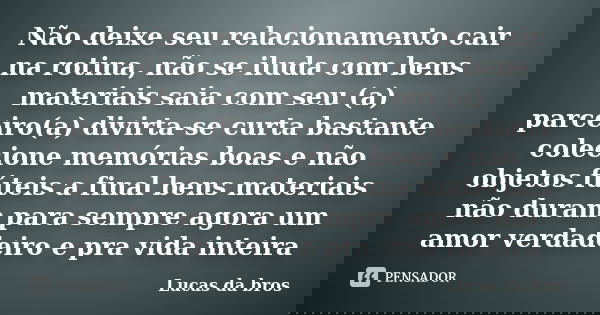 Rotina No Relacionamento