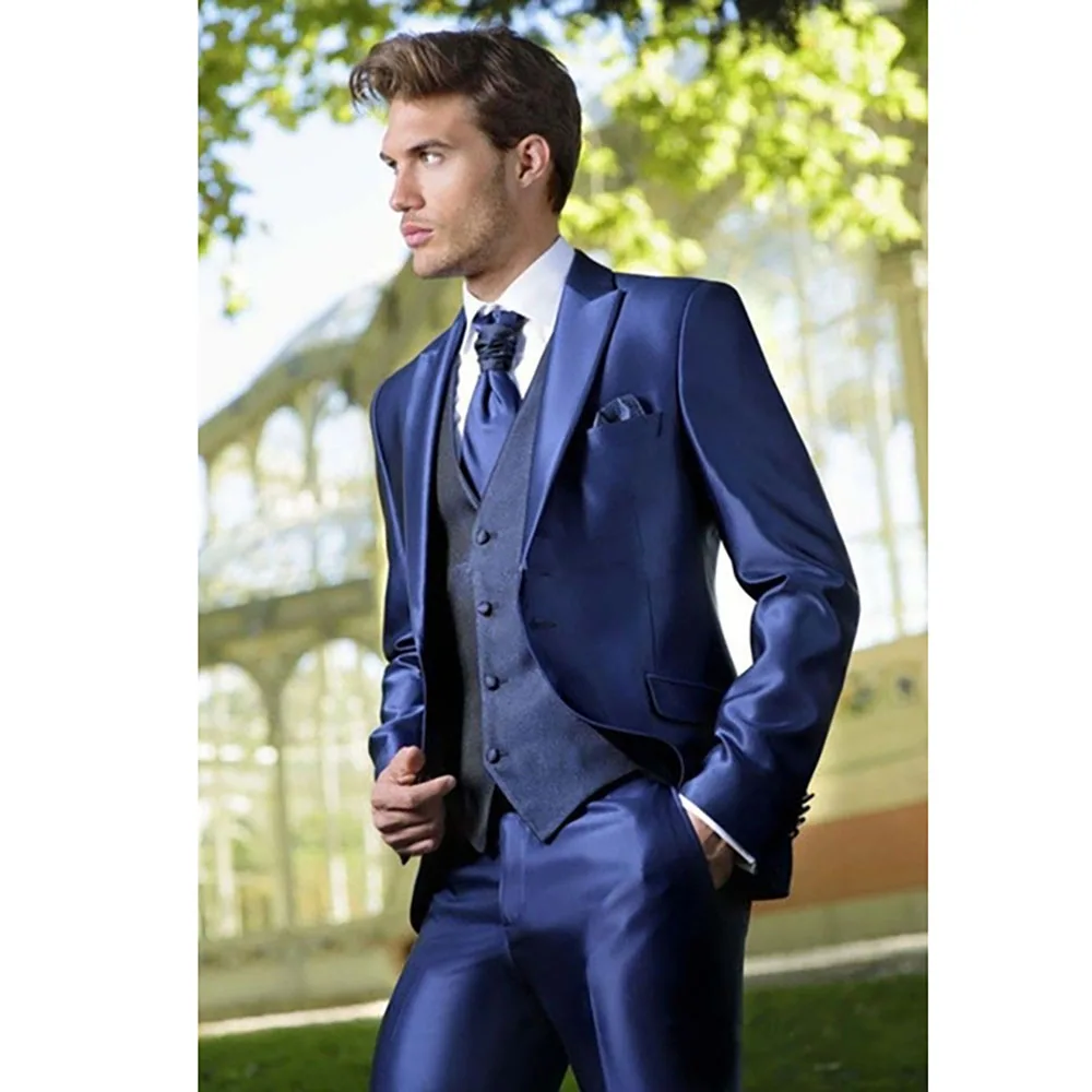 Smoking slim fit azul