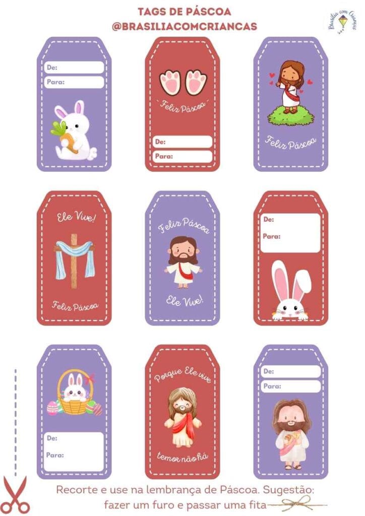 Passo a Passo: Criando Tags de Páscoa Infantis com Coelhinhos