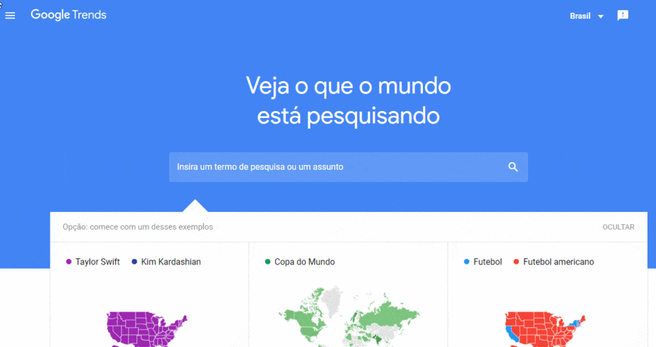tendencias de palavras chave