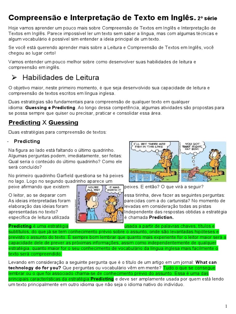 aprender inglês com leitura