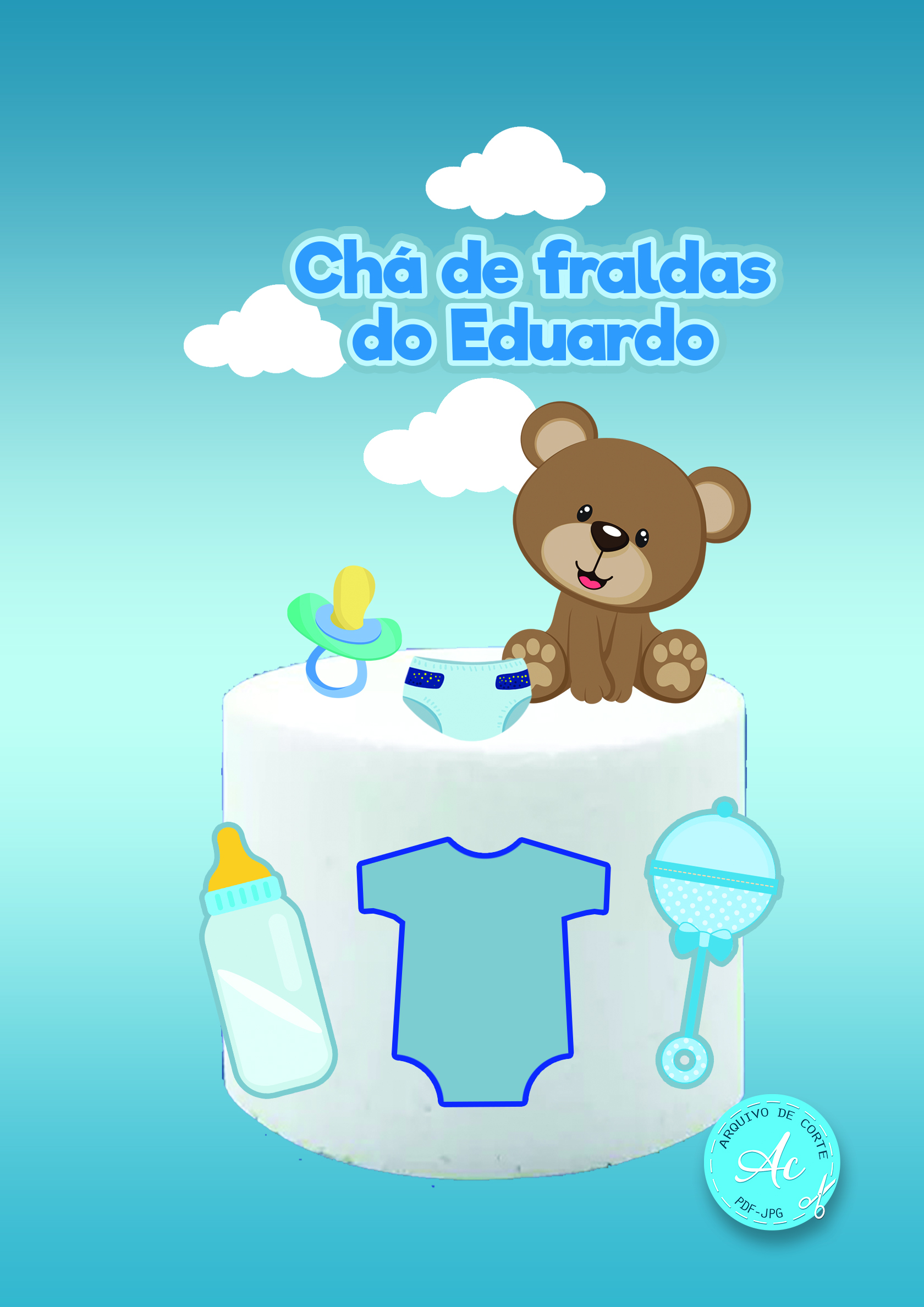 topo de bolo chá de bebê para imprimir grátis