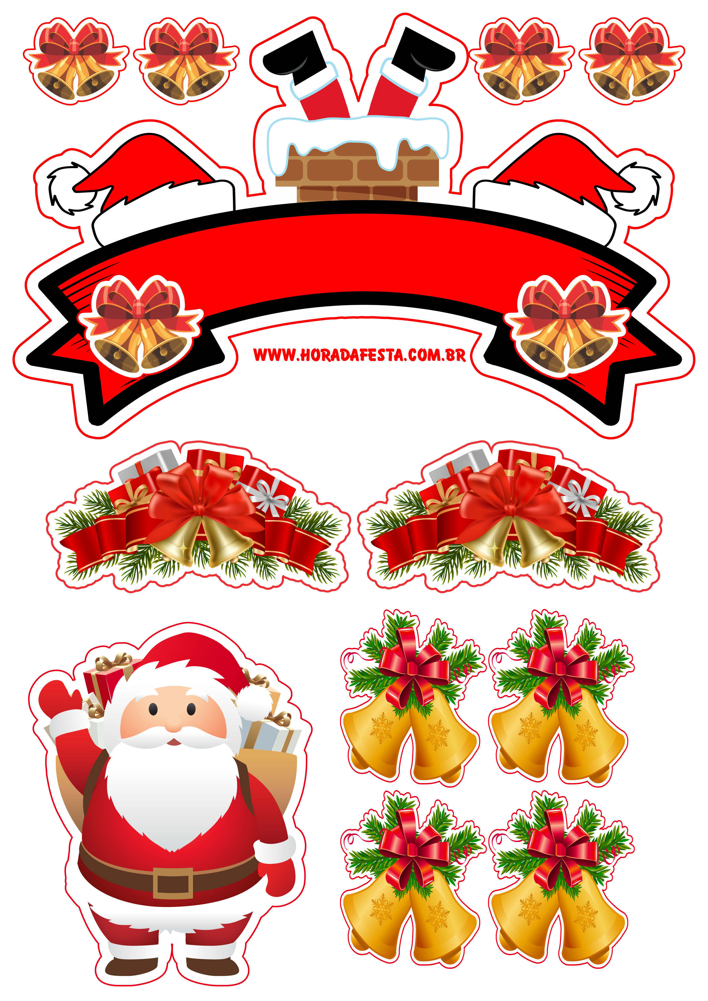 topo de bolo natal 3d