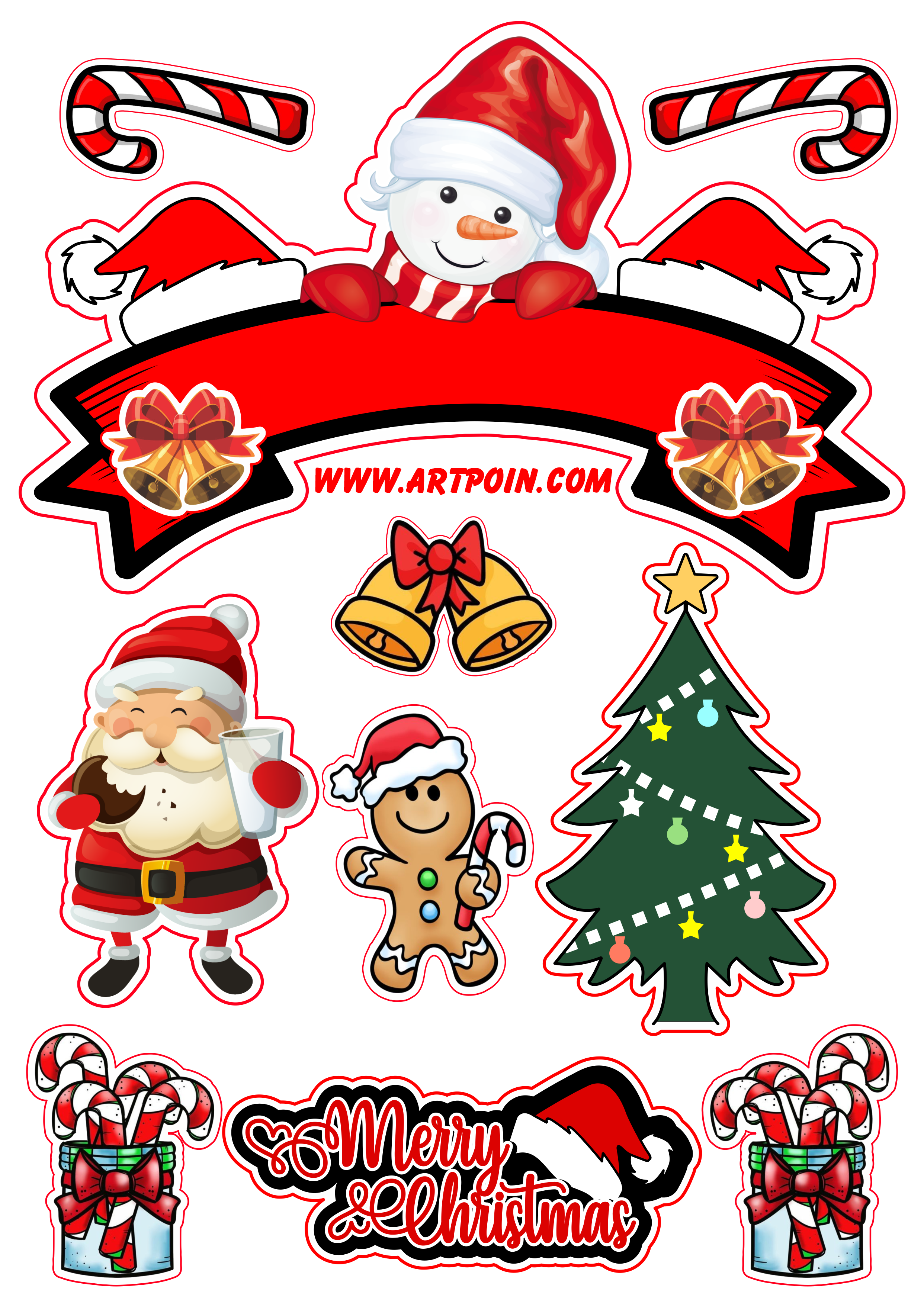 topo de bolo natal simples